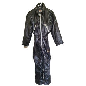 Vintage Ellesse Womens Ski Suit Black One Piece Zip Snow, Italian size 40, D 36,